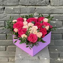 Цветочная композиция из Розы в коробке в Иванисово