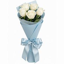 Букет 5 Белых роз Проуд в Иванисово