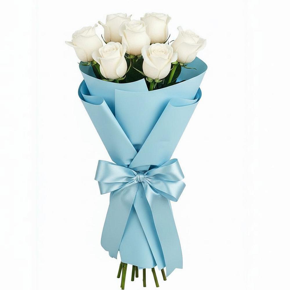 Букет 7 белых роз Проуд в Иванисово