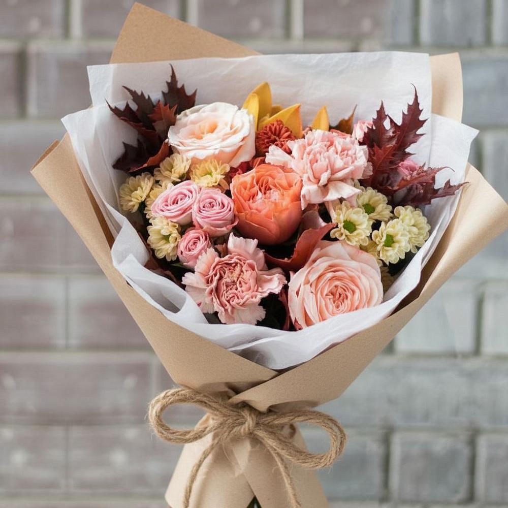 Букет цветов из: Гвоздики, Хризантемы и Розы в Иванисово