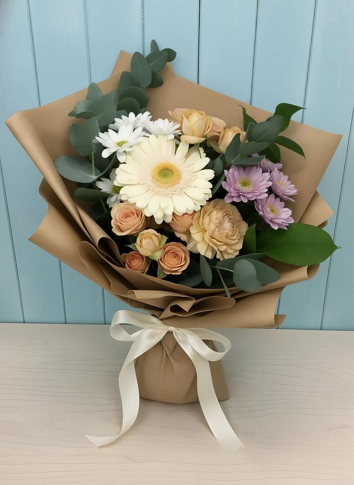 Букет цветов из: Герберы и Хризантемы в Иванисово