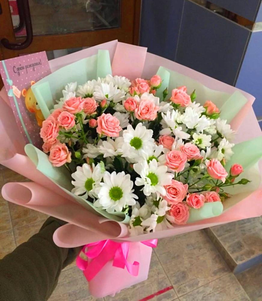 Букет цветов из: Розы и Хризантемы в Иванисово