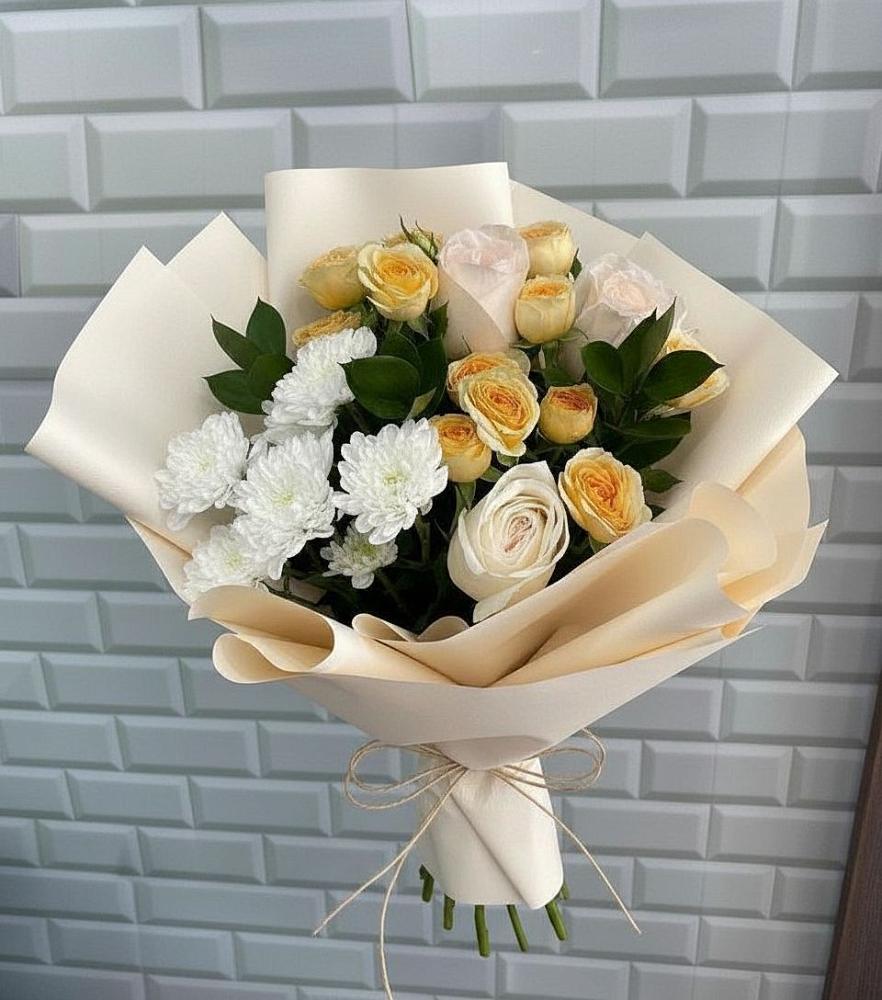 Букет цветов из: Розы и Хризантемы в Иванисово