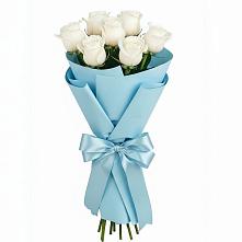 Букет 7 белых роз Проуд в Иванисово