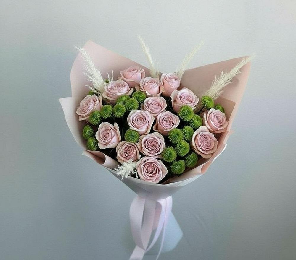 Букет цветов из: Розы и Хризантемы в Иванисово