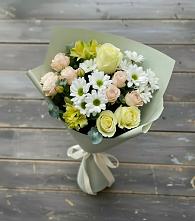 Букет цветов из:  Альстромерии, Розы и Хризантемы в Иванисово