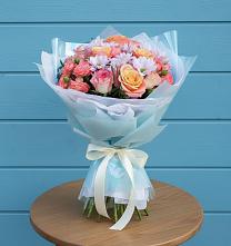 Букет цветов из:  Хризантемы и Розы в Иванисово