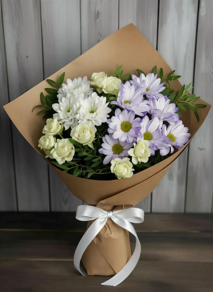 Букет цветов из: Хризантемы и Розы в Иванисово